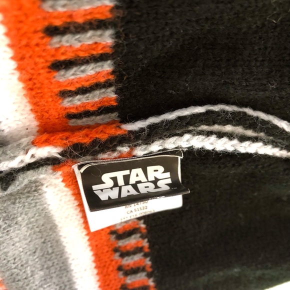 Star Wars BB-8 Toque Beanie Knit Winter Hat Cap Robot Droid White Orange - Picture 2 of 5